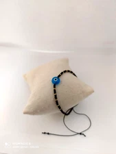 RARE Hand wish Beaded Thread Red Against Evil Eye Black Bracelet Hand Made