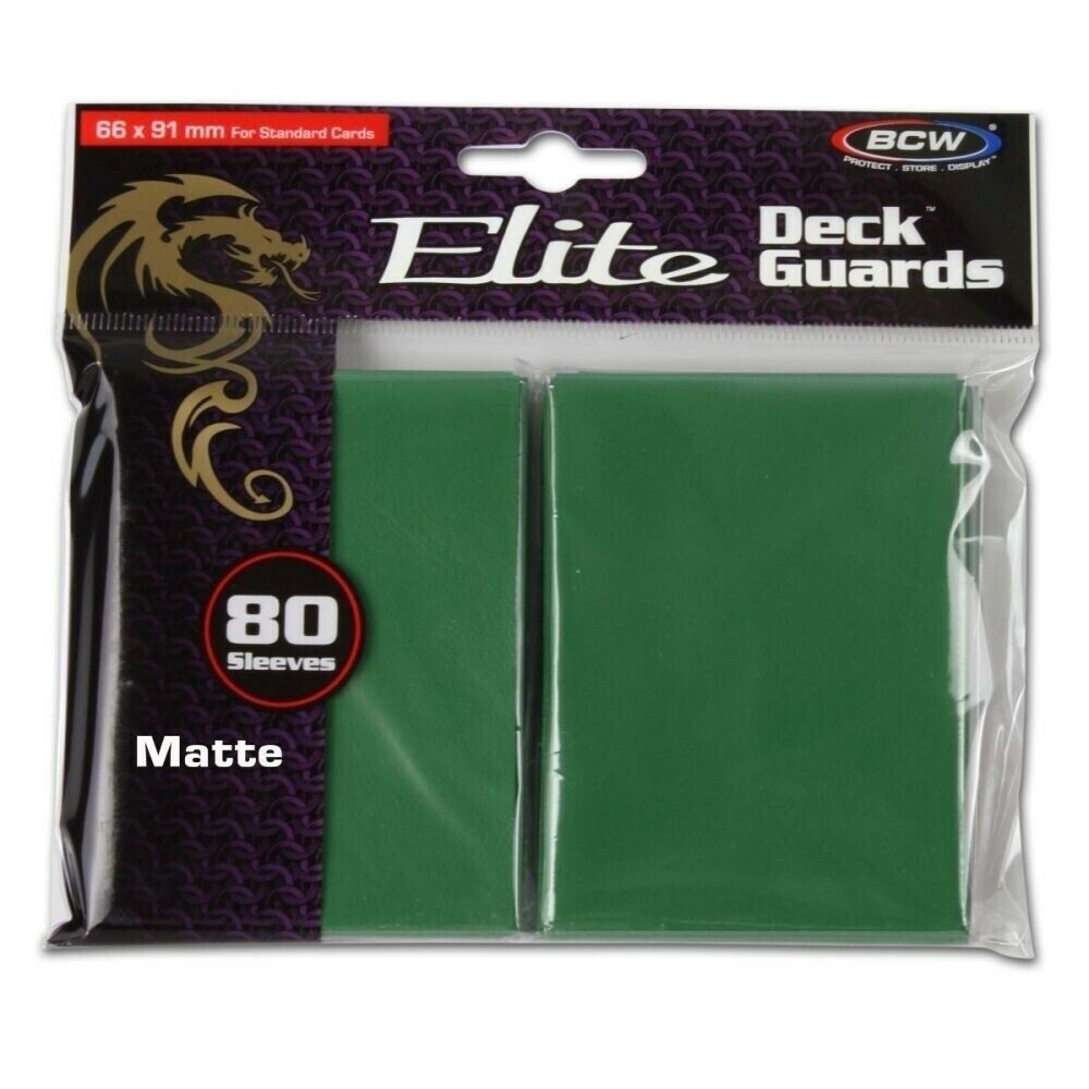 Box of 480 BCW Green Matte Elite Deck Guards CCG Gaming Card Protective  Sleeves