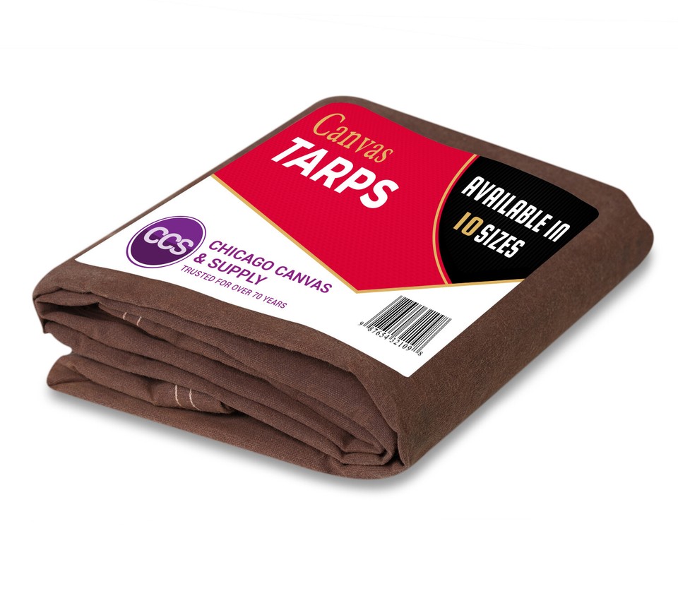 18 Oz Canvas Tarp 10x18 Ft - Heavy Duty Waterproof Cover By Chicago Canvas & Supply