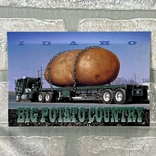 Vintage Idaho Big Potato Postcard World Famous Potatoes Giant Potato Humor UNP