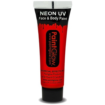 Schwarzlicht Schminke Gesichtsfarbe 10 ml - rot - Neon Bodypaint Farbe Make-Up
