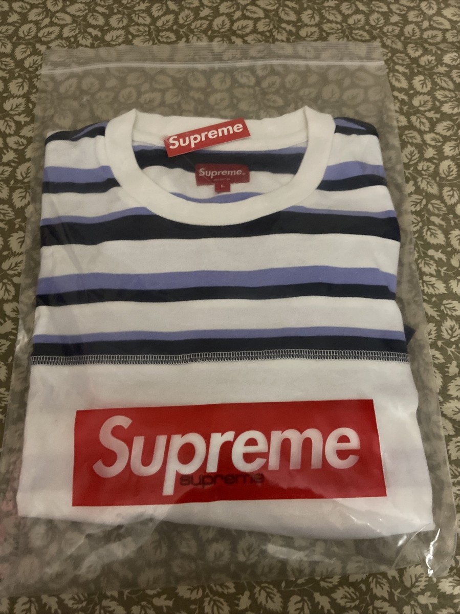 Supreme Blocked Stripe Tee Men’s L RARE 🔥🔥