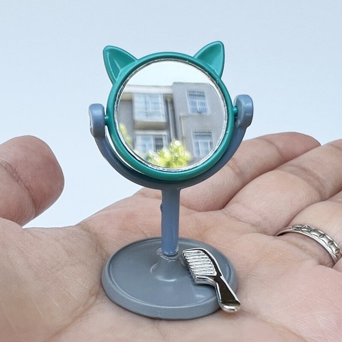 Dolls House Miniatures 1/6 Scale Metal Cat Ear Mirror Comb Furniture Accessory - Picture 7 of 8