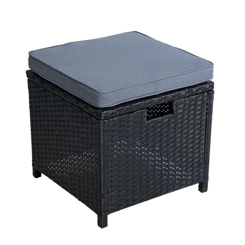 Polyrattan Sitzgruppe Essgruppe Gartenmöbel Set Lounge Gartengarnitur Schwarz - Bild 3 von 4