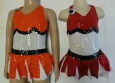 Foil Sparkle Tiny Mascot Cheerleader Dance Costume Leotard Skirt Sequin FishGirl