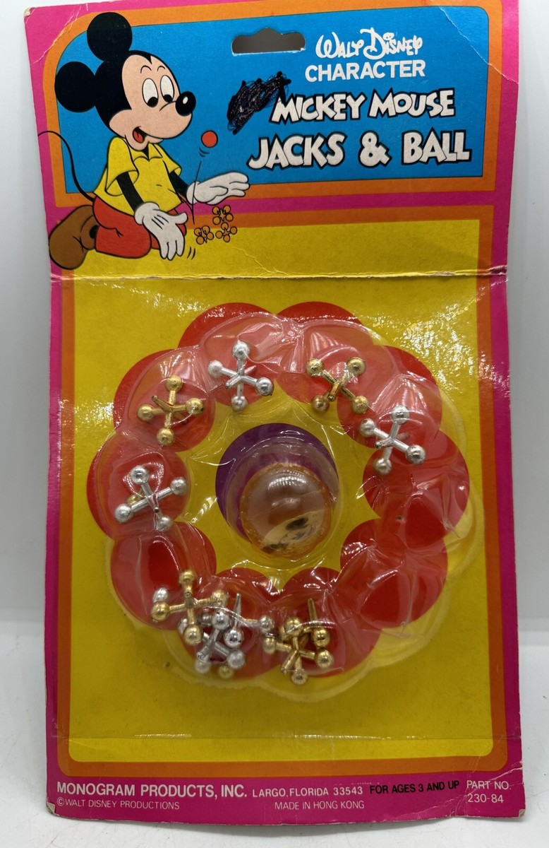 NOS Vintage Monogram Products Walt Disney Mickey Mouse Jacks