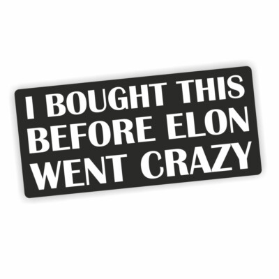 I BOUGHT THIS BEFORE ELON WENT CRAZY Tesla Sticker Auto Aufkleber Decal