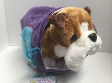 WEBKINZ BULLDOG HM126 w/ Unused Code And Purple Backpack Attached HTF RARE NWT