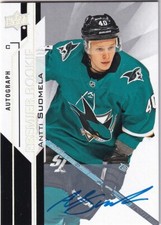 18-19 UPPER DECK PREMIER ROOKIE AUTO - ANTTI SUOMELA RC #80 SAN JOSE SHARKS