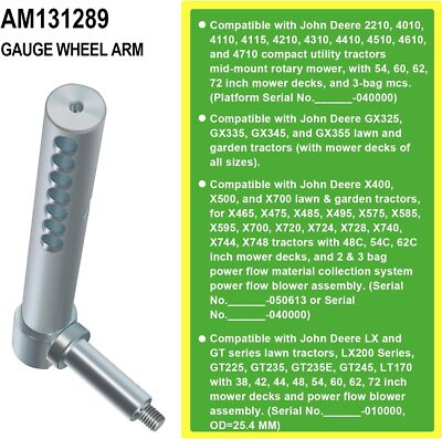 Gauge Wheel Arm For John Deere AM131289 54-IN 62-IN Decks 48C 54C