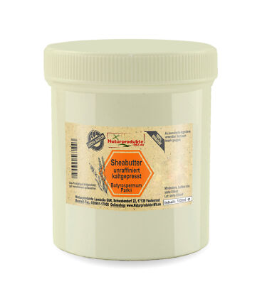 (16,45 EUR/kg) Sheabutter unraffiniert kaltgepresst (1000g) roh naturbelassen