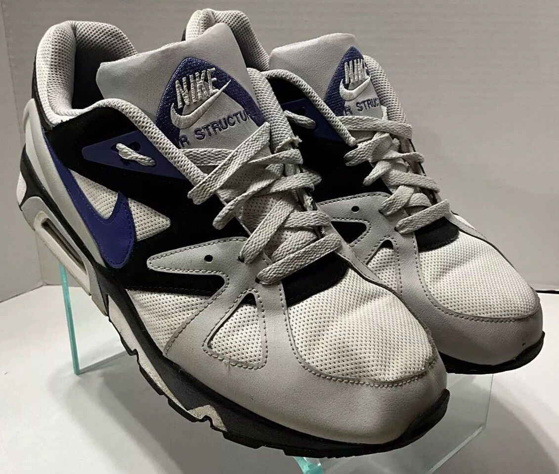 Nike Air Structure Triax 91 Gray Fog Purple Lapis Shoes DB1549-002