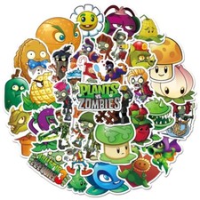 Plants Vs Zombies Themed Set of 50 Assorted Stickers Decal Set
