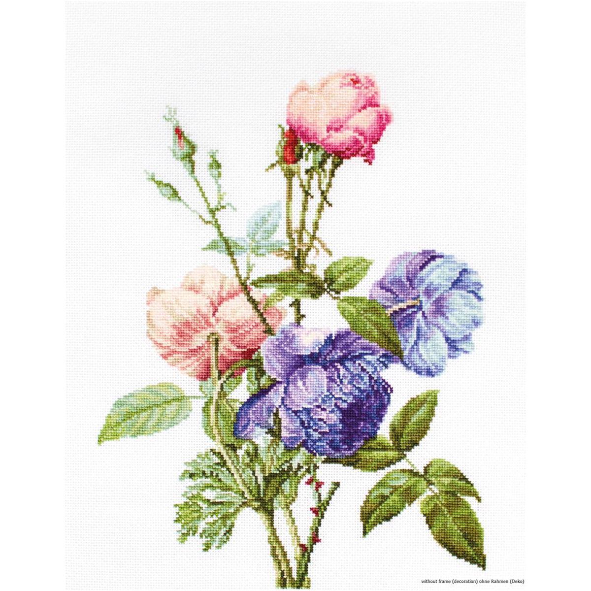 Luca-S counted Cross Stitch kit ""Bouquet with roses"", 19x25cm, DIY