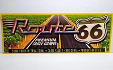 Route 66 Table Grapes Fruit Crate Label 1960's Vintage Famous Highway Roadway