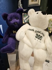 2 Mark McGwire bears White one for 300 runs on 6-25-96 and purple Bam Beano 25