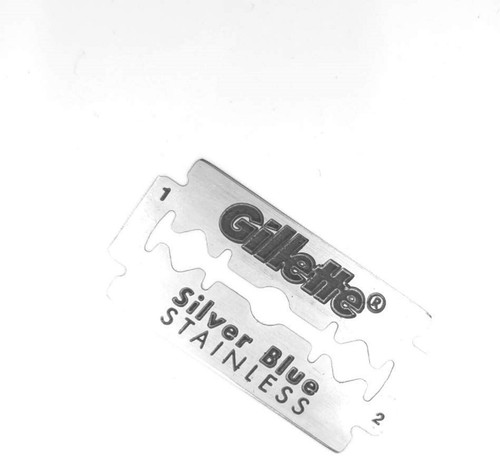 Hojas de afeitar Gillette azul plateadas de doble borde - 100 hojas - NUEVAS - Imagen 3 de 3