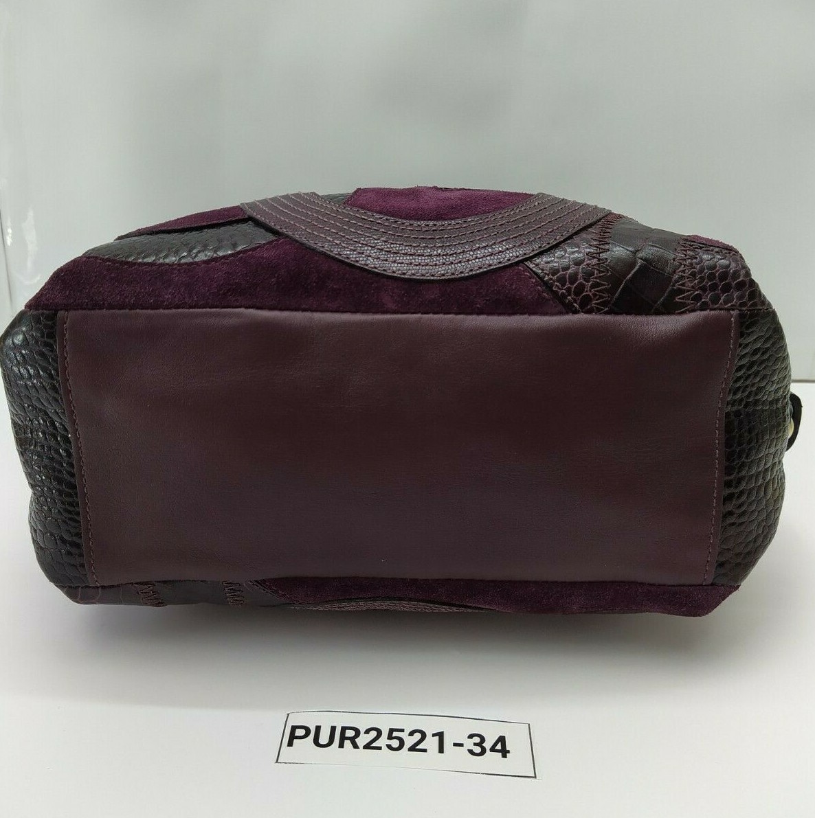 Coach Inlaid C Brooke Purple Leather Suede Medium Hobo Tote Bag