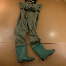 Trudave Mens Shoe Size 9 Womens 11 Green Nylon Chest Waders with Boots