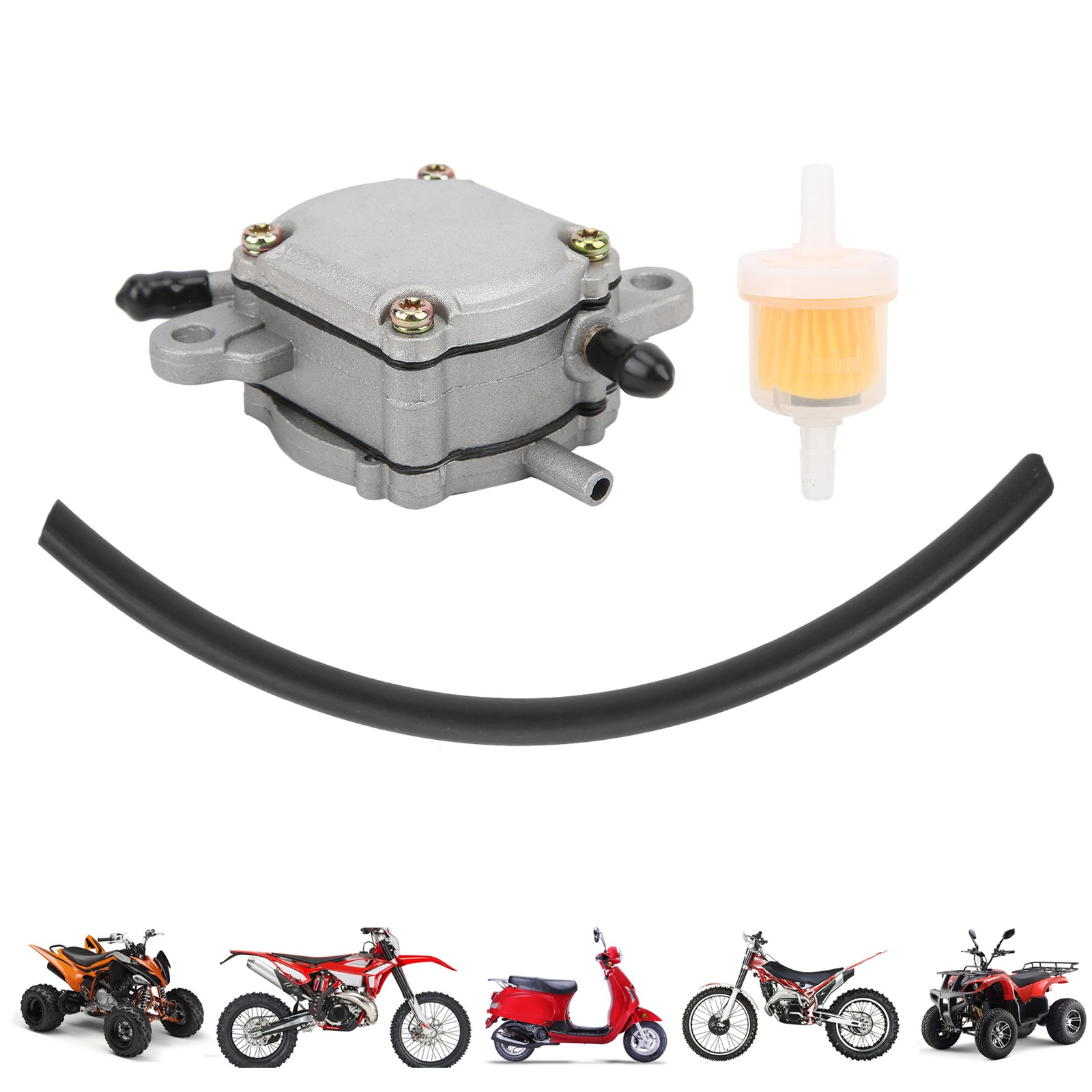 ⁺Vacuum Fuel Pump Assembly With Filter / Tube For Gy6 50cc 125cc 150cc
