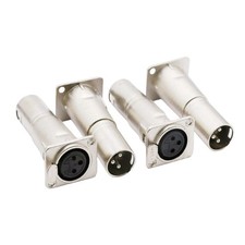 4 x 3 Pin XLR Female To Male Audio Studio Amp Panel Mount Connector Adapter Plug