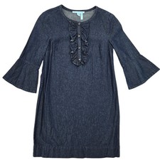 Draper James Womens Size 4 Bell Sleeve Cotton Cottagecore Chambray Denim Dress