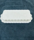 Vtg Westmoreland White Milk Glass Paneled Butter Dish W/grapes