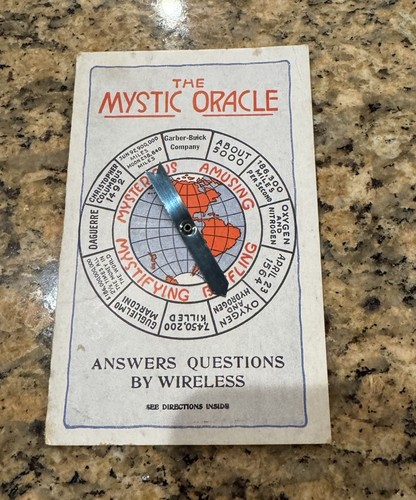 Vintage Garber Buick Mystic Oracle Advertising Wheel Booklet c1920s