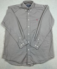 Ralph Lauren Blake 100 Cotton Gray Button Down Shirt - Size Large - Red Pony