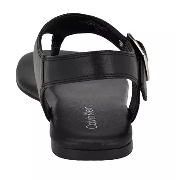 Calvin Klein Moraca Flat Sandals – Women’s Black  Thongs Cognac, Size 9 M - Image 3 of 4