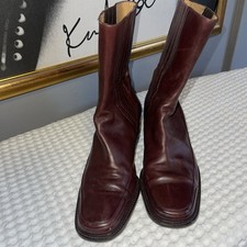 BALLY Vintage Women s BURGUNDY BROWN LEATHER ...