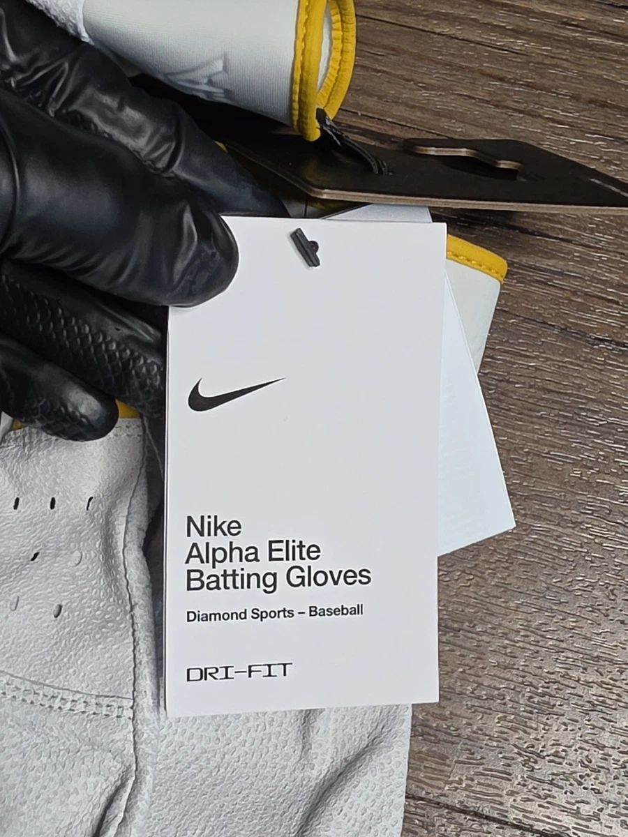 Guantes de bateo Nike Alpha Elite Dri Fit amarillo blanco FD7868-109 talla 2XL XXL