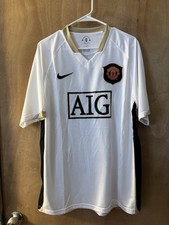 Manchester United 2006/07 White Away Jersey | Real Size: L, Shirt Size: XXL