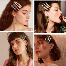 20 PCS Macaron Pearl Acrylic Resin Fashion Hair Clips Set, Cute Hair Barrette...
