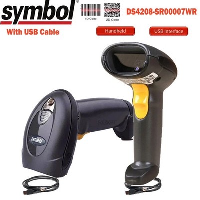 Zebra Symbol DS4208-SR00007WR 2D QR Code Barcode Scanner Reader w/ USB Cable