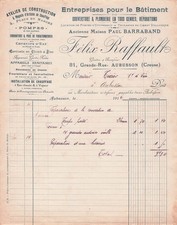 23 AUBUSSON couvreur RAFFAULT 1912 toit