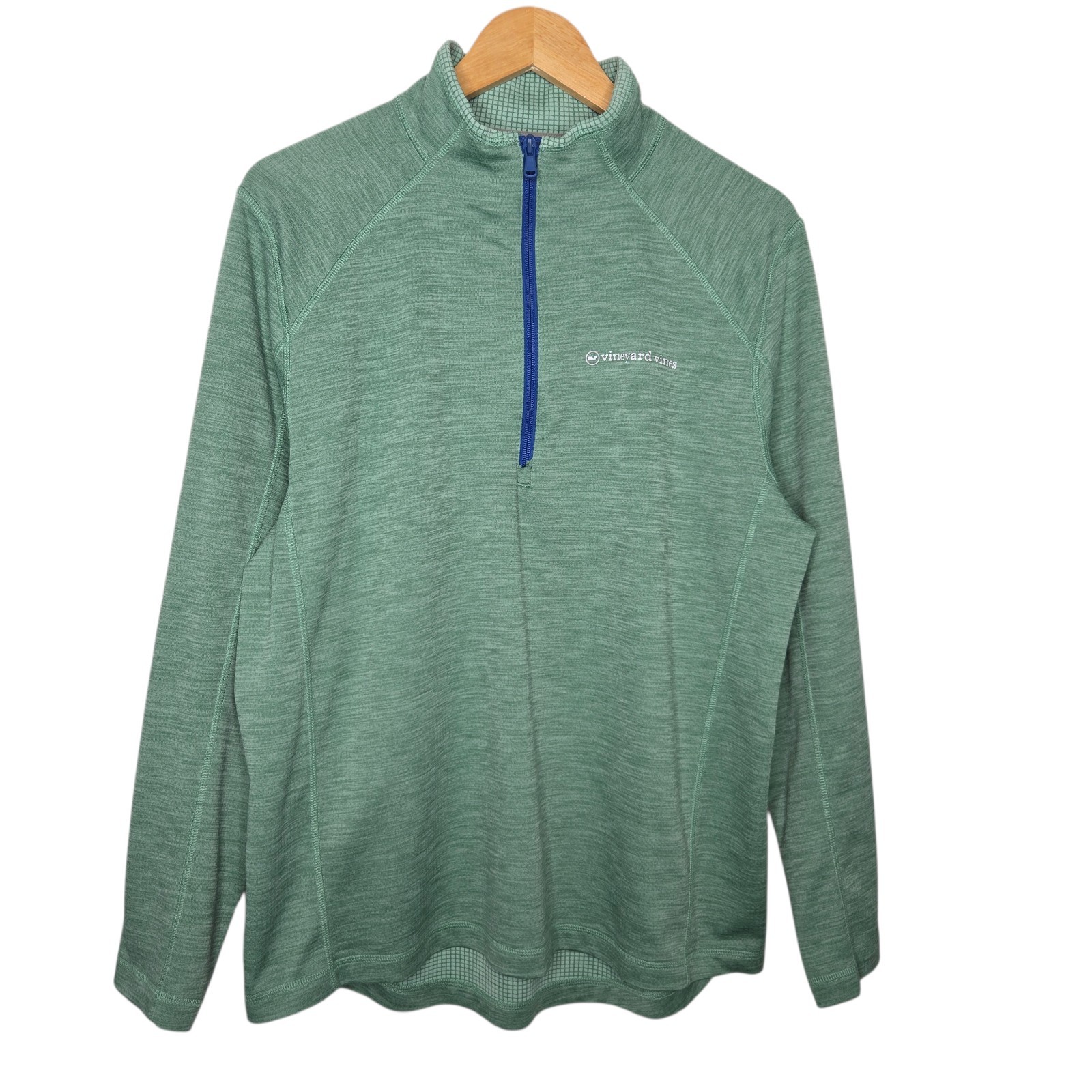 Vineyard Vines Mens Standard Green Sankaty Performance 1/2 Zip Pullover Large