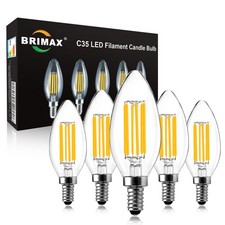 E14 LED Candle Bulb Dimmable 6w 60W Equivalent Warm White 2700K SES(Small Edison