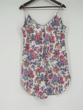 Intimates Floral Sleeveless Garden Party Babydoll slip Dress Coquette VTG L