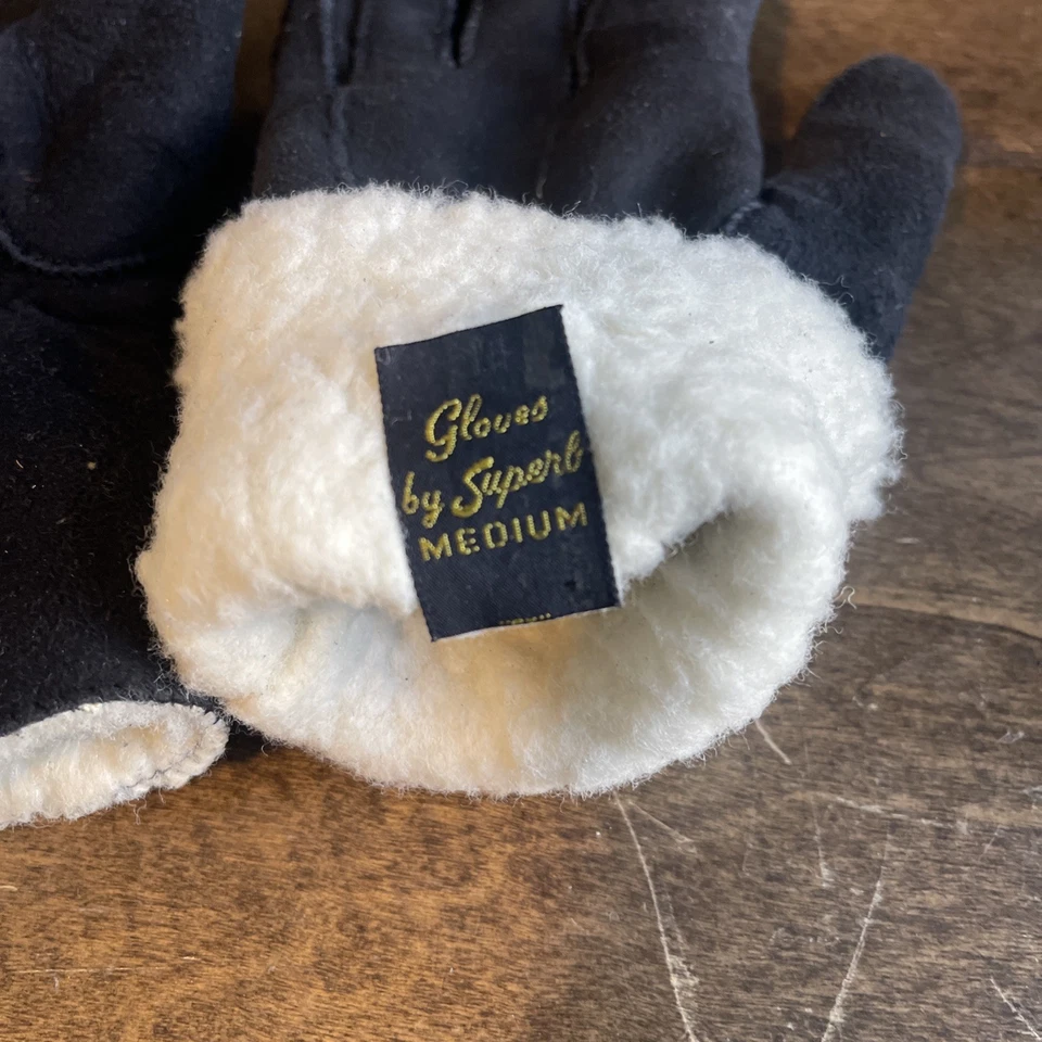 Vintage Black Superb Gloves Size Medium Leather Gloves - Image 2 of 3