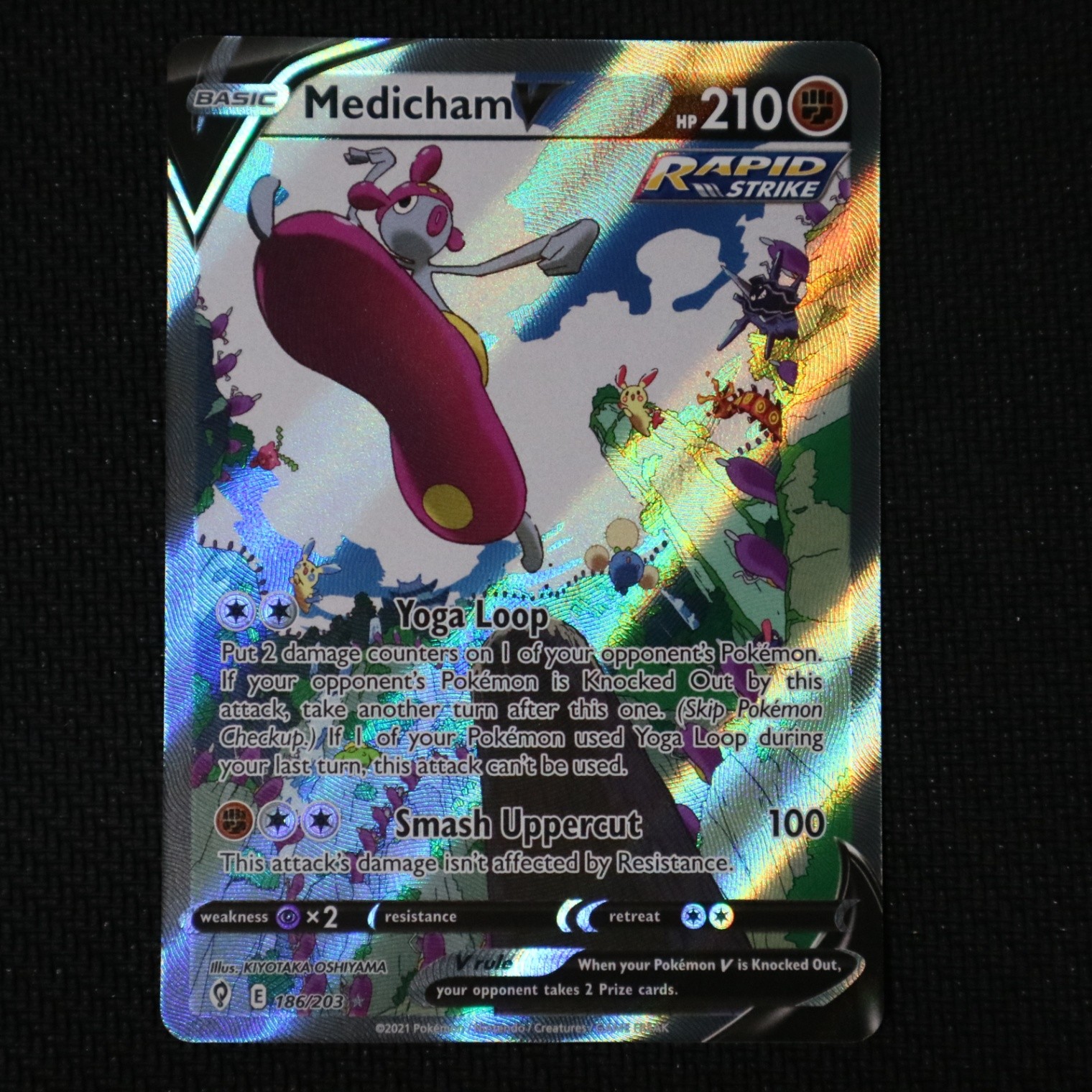 Medicham V (Alternate Full Art) Ultra Rare SWSH07: Evolving Skies 186/203 NM