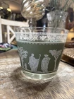 VTG MCM Jeanette Glass Greek Hellenic Green Ice Bucket
