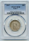 1917 Type 1 Standing Liberty Silver Quarter 25c PCGS XF40