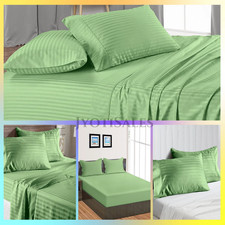 12" TO 30" Deep Pocket Sheets 1000 - 1200 TC Egyptian Cotton Moss Stripe