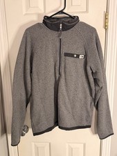 The North Face Mens Size M Sweater Pullover 1/4 Zip Fleece Gray Outdoor Warm