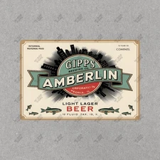 Vintage Beer Sign Gipps Amberlin Brewing Co. Peoria IL Reproduction #999093