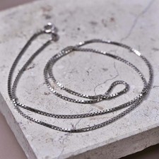 20", 1mm, vintage Sterling silver necklace, 925 box chain