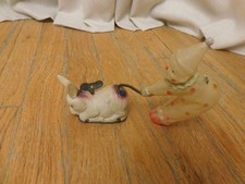 Vintage Antique 8" Celluloid Donkey Clown Windup Toy WORKS