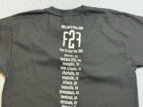 T-shirt vintage 2001 Billy Joel Elton John Face 2 Face Tour concert taille L - Photo 10/10