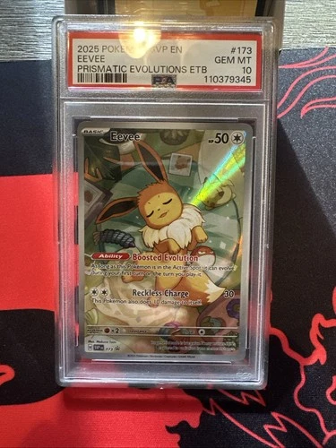 2025 Pokemon SVP EN SV Black Star Promo Eevee #173 Prismatic EVOL ETB PSA 10